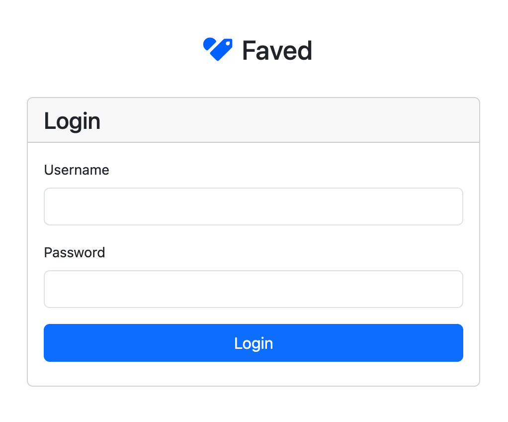 Login page