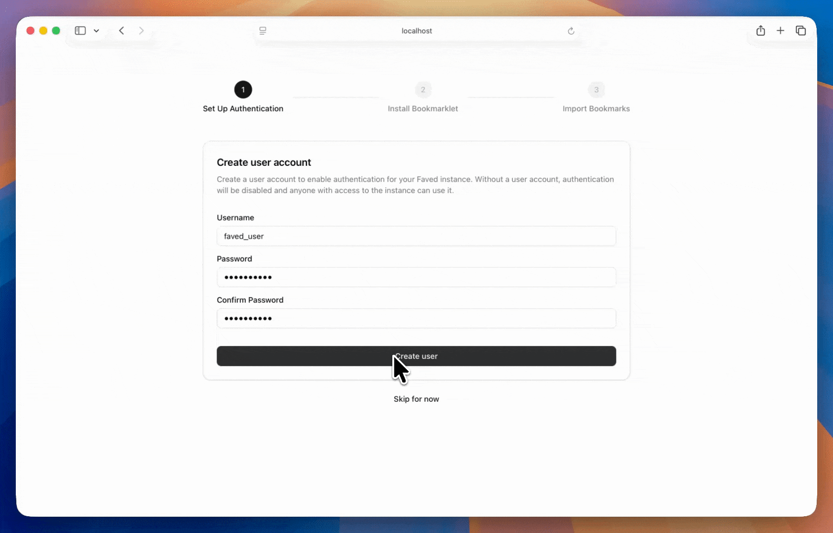 Onboarding wizard